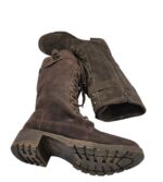 Ghete dama 39, piele intoarsa, maro - imagine 4