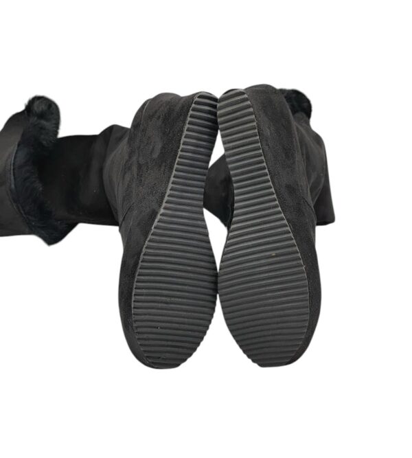 Cizme dama peste genunchi 37, material textil, negru, căptușite - imagine 5