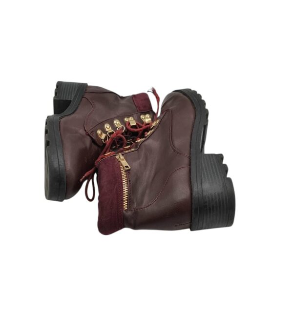 Ghete dama New Look 38, imitatie de piele, visiniu - imagine 4
