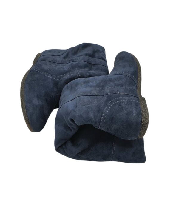 Cizme dama 38, material textil, albastru, imblanite - imagine 4