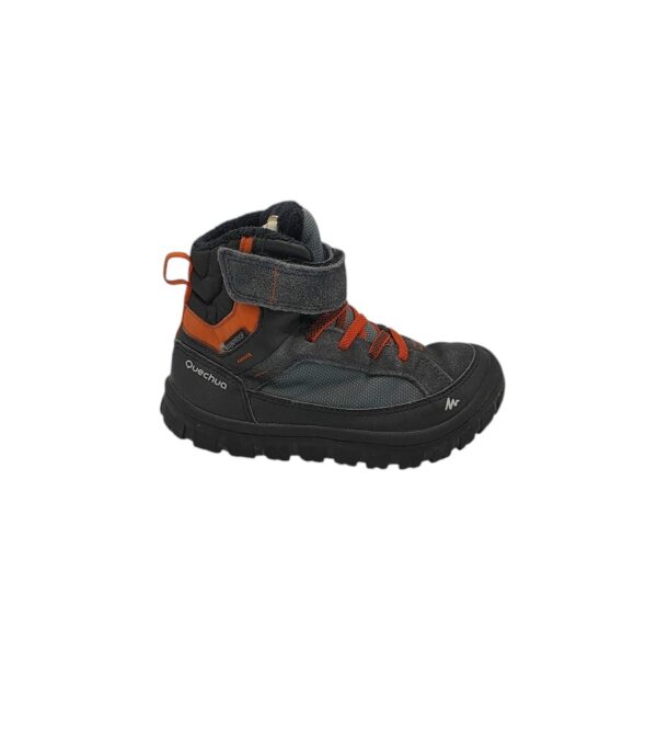 Ghete copii Quechua 32, material textil, piele intoarsa, negru, waterproof - imagine 1