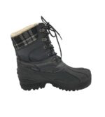 Cizme barbati 45, alte materiale, imitatie de piele, negru, îmblănite