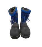 Cizme copii 35, imitatie de piele, alte materiale, negru albastru, îmbănite - imagine 3