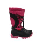 Cizme copii Demar 32, material textil, imitatie de piele, negru roz, îmblănite