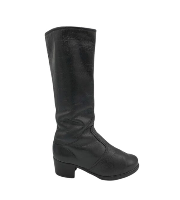 Cizme dama 38, piele, negru, îmblănite - imagine 1