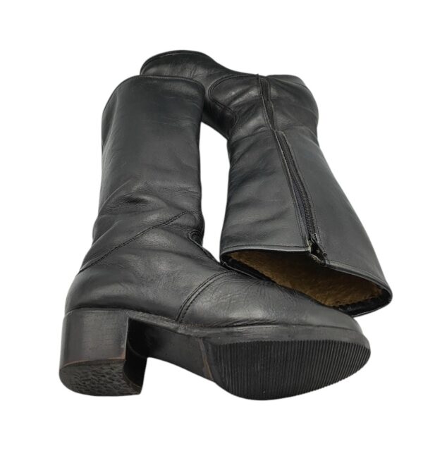Cizme dama 38, piele, negru, îmblănite - imagine 4