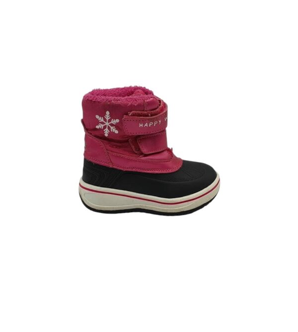 Cizme copii Lupilu 26, imitatie de piele, material textil, negru roz, imblanite - imagine 1