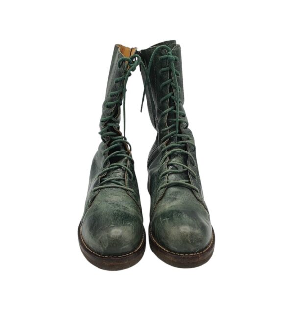 Ghete dama Braco 41, piele, albastru verde - imagine 3