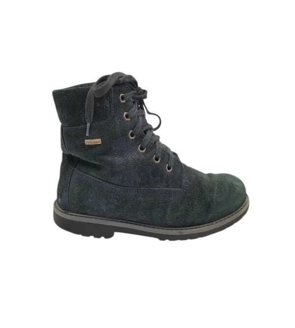 Ghete dama 38, piele intoarsa, gri, imblanite - imagine 1