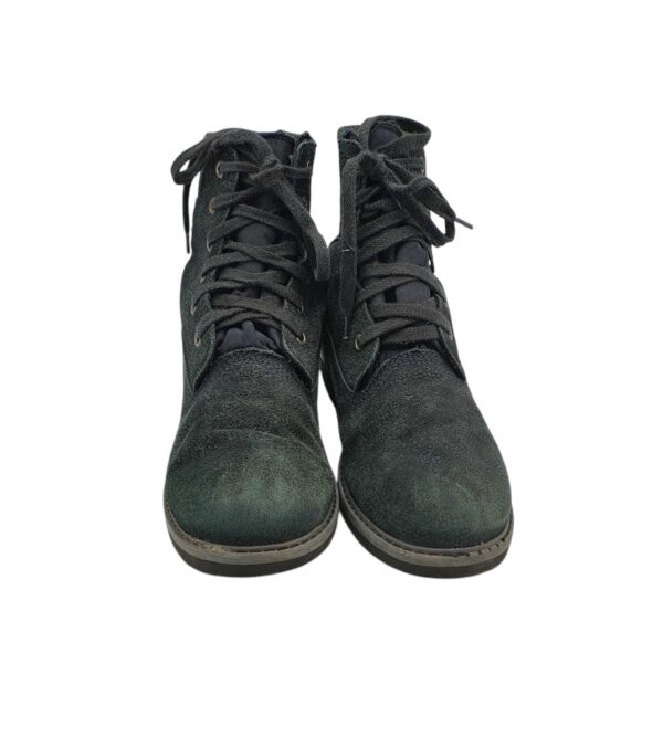 Ghete dama 38, piele intoarsa, gri, imblanite - imagine 3