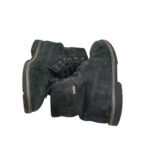 Ghete dama 38, piele intoarsa, gri, imblanite - imagine 4