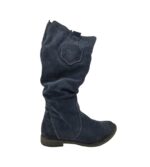 Cizme dama Bama 40, piele intoarsa, albastru, captusite