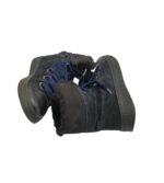Cizme copii Geox 35, piele intoarsa, negru albastru, imblanite - imagine 4