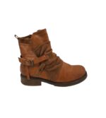 Botine dama Rieker 41, imitatie de piele, material textil, maro