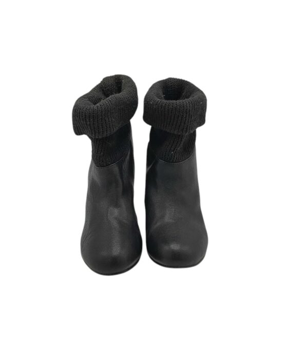 Botine dama Amber Gray 35, material textil, piele, negru - imagine 3