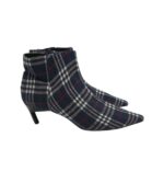 Botine dama Zara material textil, albastru alb