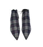 Botine dama Zara material textil, albastru alb - imagine 3