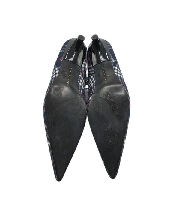 Botine dama Zara material textil, albastru alb - imagine 5