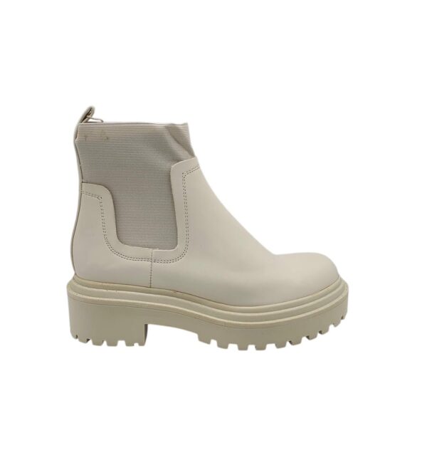 Ghete dama Stradivarius, imitatie de piele, material textil, bej - imagine 1