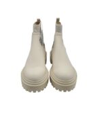 Ghete dama Stradivarius, imitatie de piele, material textil, bej - imagine 3
