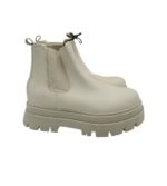 Ghete dama Bershka material textil, imitatie de piele,  bej