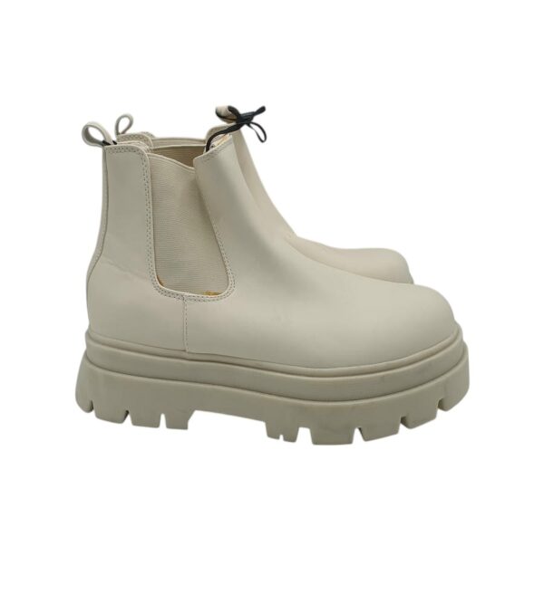 Ghete dama Bershka material textil, imitatie de piele,  bej - imagine 1