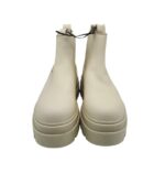 Ghete dama Bershka material textil, imitatie de piele,  bej - imagine 3