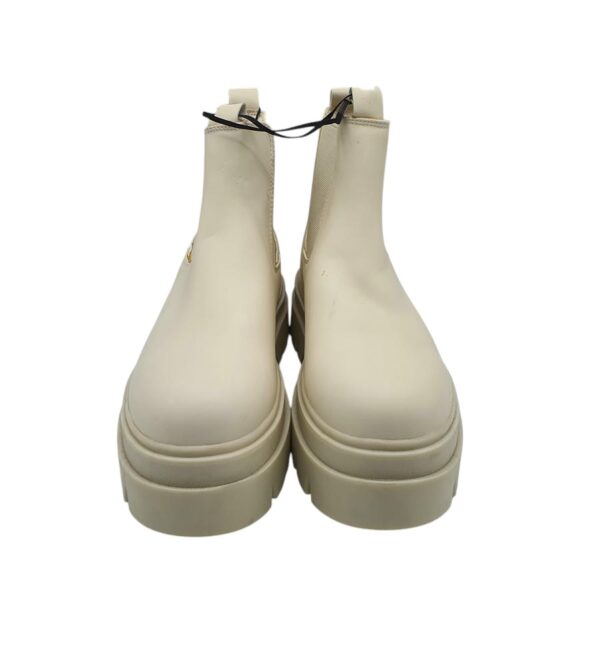 Ghete dama Bershka material textil, imitatie de piele,  bej - imagine 3