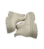 Ghete dama Bershka material textil, imitatie de piele,  bej - imagine 4