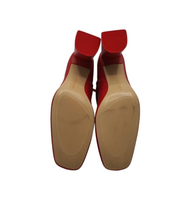 Botine dama Stradivarius 38, imitatie de piele, rosu - imagine 5