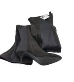 Cizme dama Bershka, material textil, negru - imagine 4