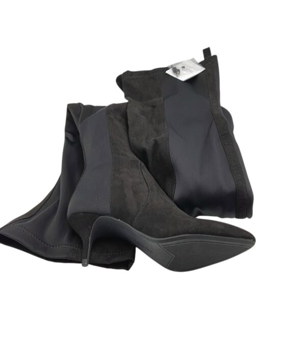 Cizme dama Bershka, material textil, negru - imagine 4
