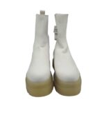 Cizme dama Bershka 42,imitatie de piele, alb - imagine 3