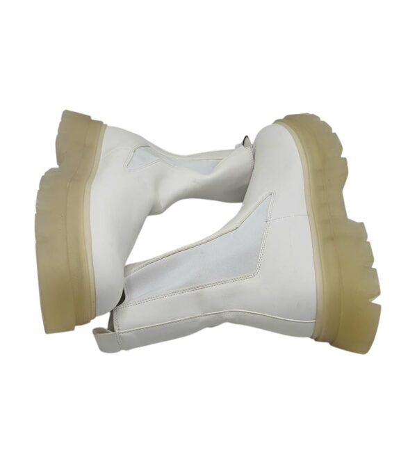 Cizme dama Bershka 42,imitatie de piele, alb - imagine 4