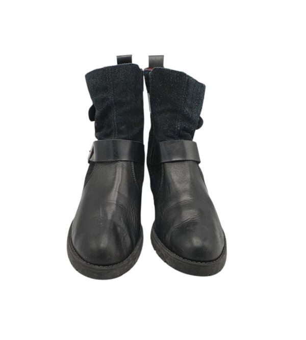 Ghete dama Remonte 40, piele, piele intoarsa, negru - imagine 3