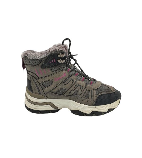 Ghete dama Landrover 39, material textil, imitatie de piele, gri, imblanite - imagine 1