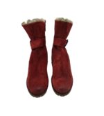 Ghete dama Gabor 40, piele intoarsa, rosu, imblanite - imagine 3