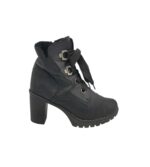 Botine dama Rieker 39, imitatie de piele, negru