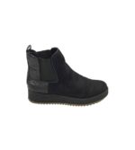 Botine dama La strada 37, material textil, imitatie de piele, negru