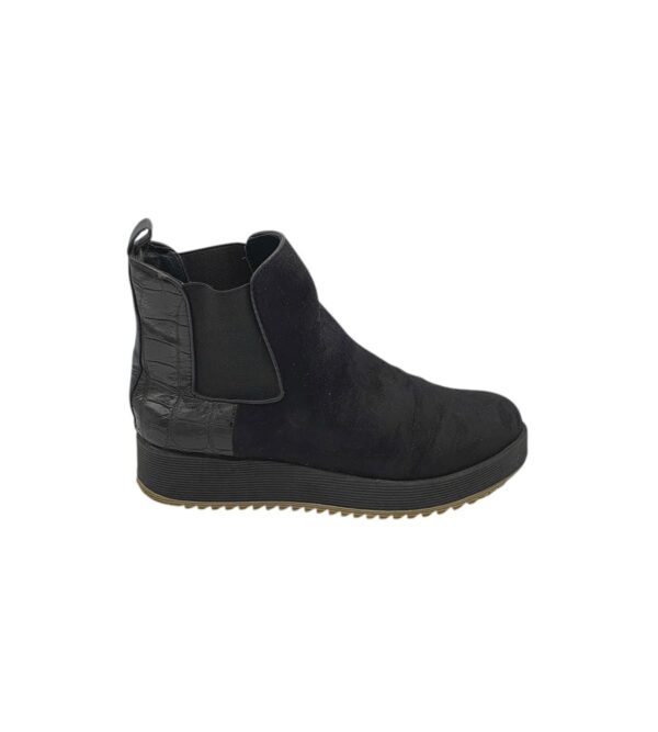 Botine dama La strada 37, material textil, imitatie de piele, negru - imagine 1