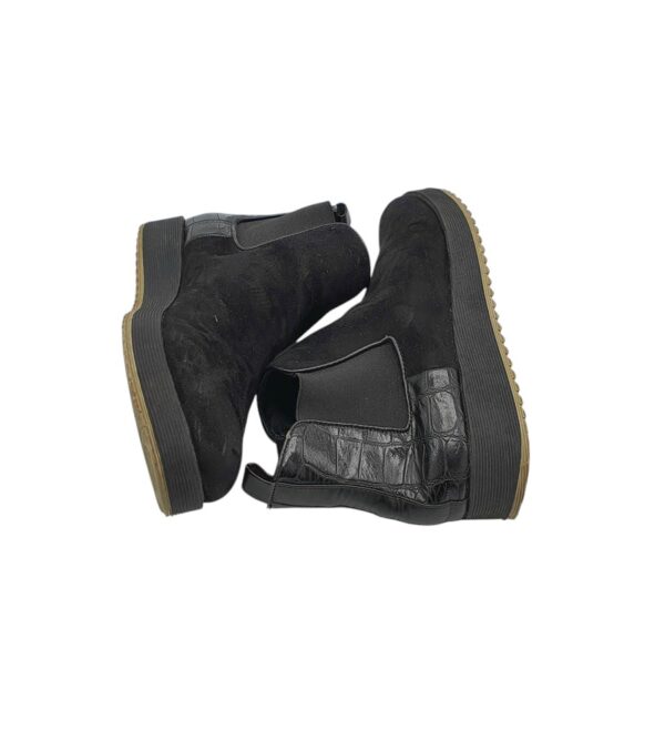 Botine dama La strada 37, material textil, imitatie de piele, negru - imagine 4