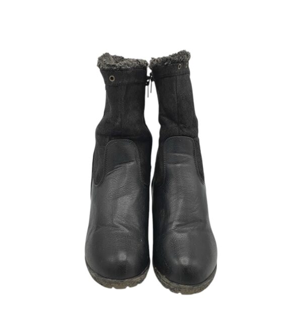Cizme dama Lilly 42, imitatie de piele, material textil, negru, imblanite - imagine 3