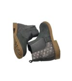 Ghete copii Girls 33, imitatie de piele, gri, captusite - imagine 4
