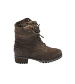 Ghete dama Landrover 40, piele intoarsa, maro, imblanite