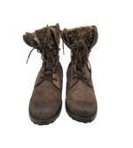 Ghete dama Landrover 40, piele intoarsa, maro, imblanite - imagine 3