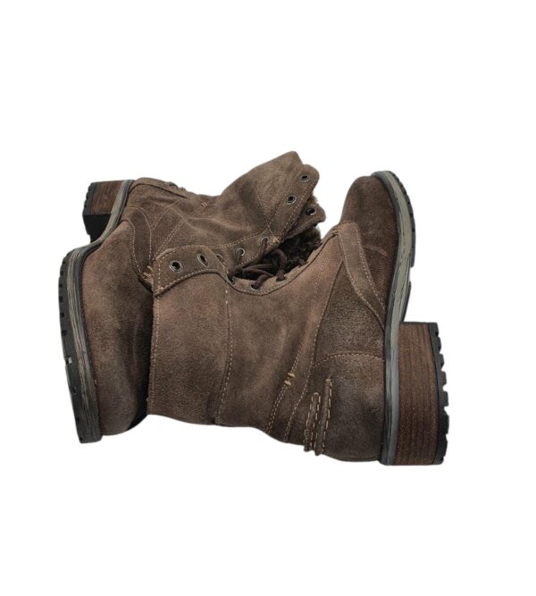 Ghete dama Landrover 40, piele intoarsa, maro, imblanite - imagine 4