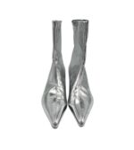 Botine dama Zara, imitatie de piele, argintiu - imagine 3