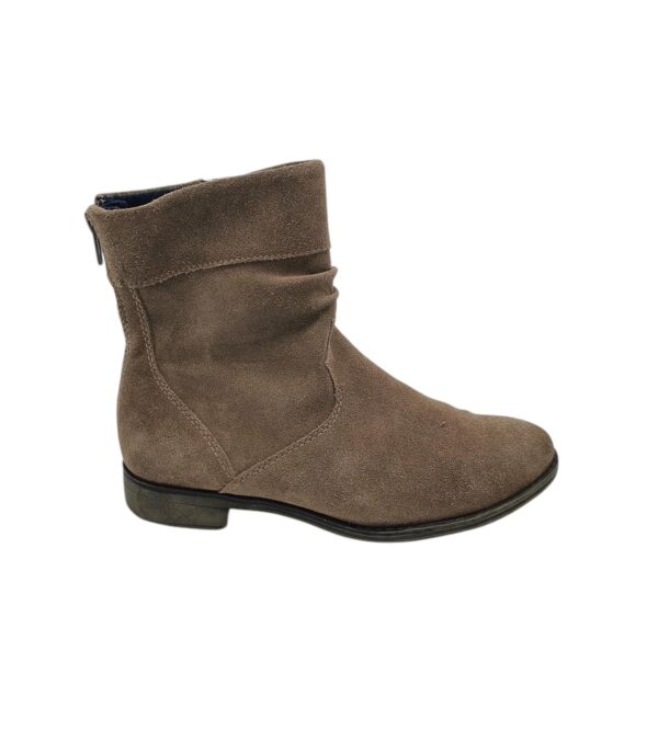 Botine dama 40, piele intoarsa, bej - imagine 1