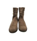 Botine dama 40, piele intoarsa, bej - imagine 3