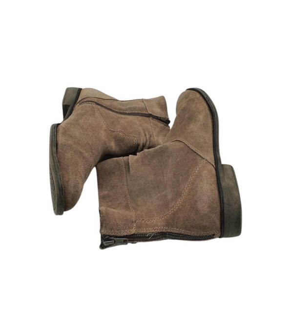 Botine dama 40, piele intoarsa, bej - imagine 4